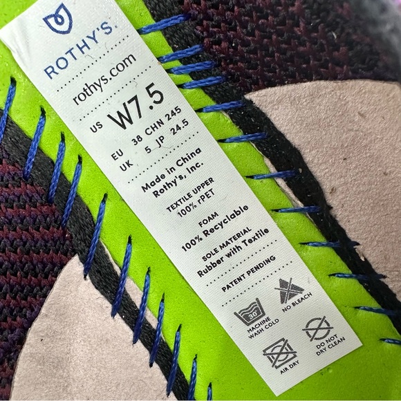 ROTHYS Cranberry Plaid Flats 7.5 Women’s Retired Pattern Shoes - Picture 10 of 12